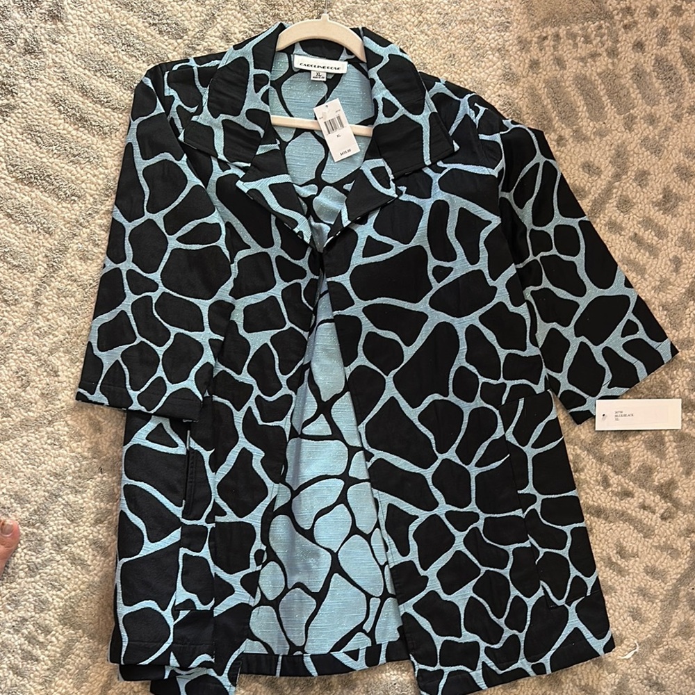 Black and Blue Patterned Blazer
